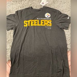 NWT Pittsburgh Steelers Nike Team Tri-Blend T-Shirt - Heather Black